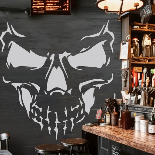 Biker Skull Stencil