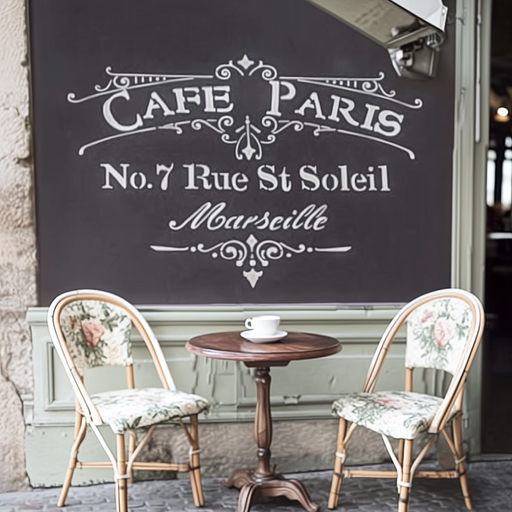 french cafe paris stencil