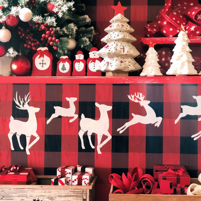 Galloping Deer Family stencil