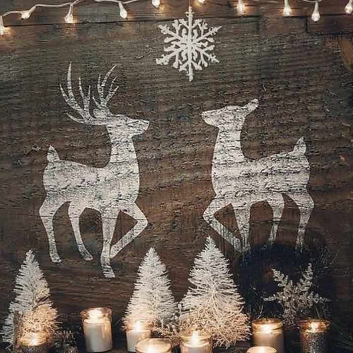 Galloping Deer Family stencil