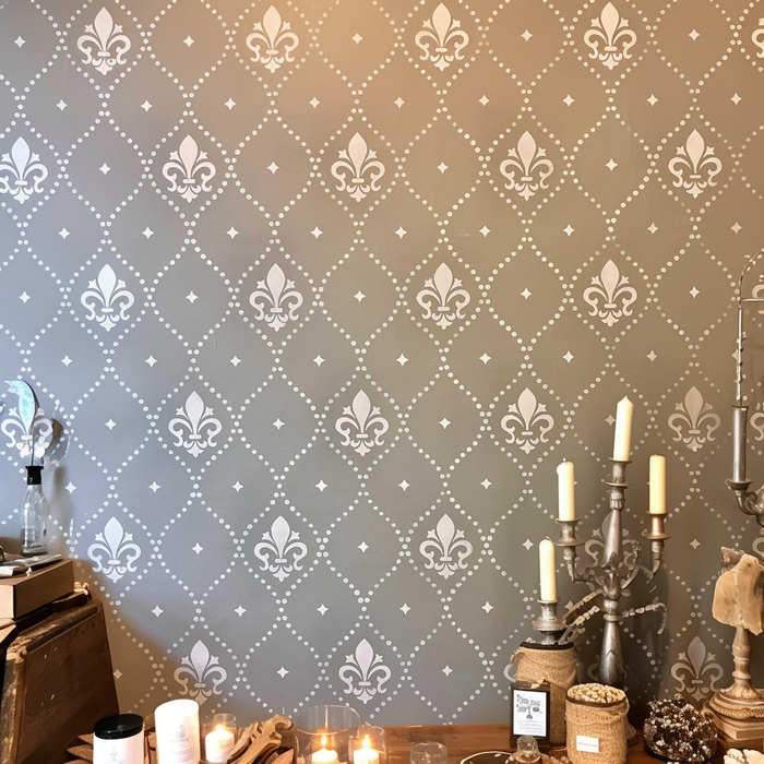 Fleur De Lis Damask Wall Pattern