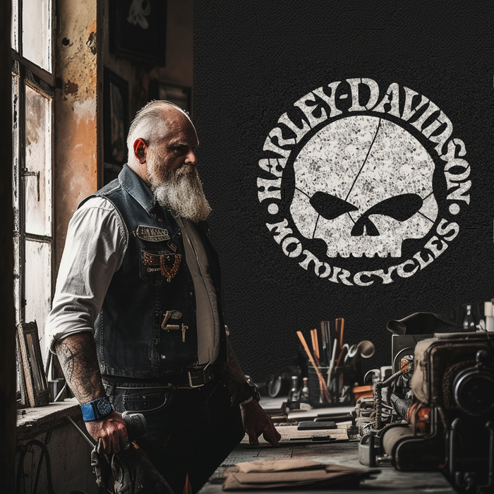 Harley Davidson Classic Skull Ring Stencil