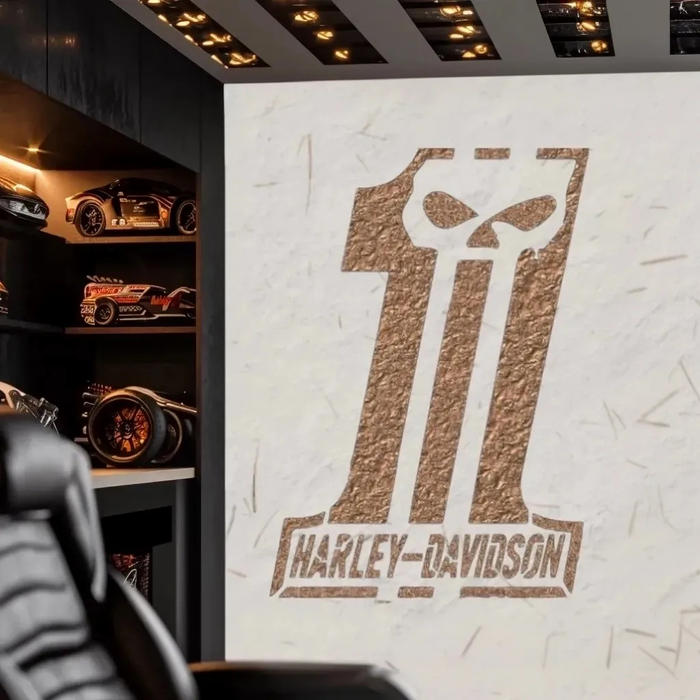 harley davidson number one skull stencil