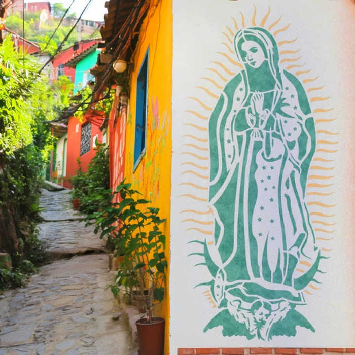 lady of guadalupe stencil Mexican Catholic
