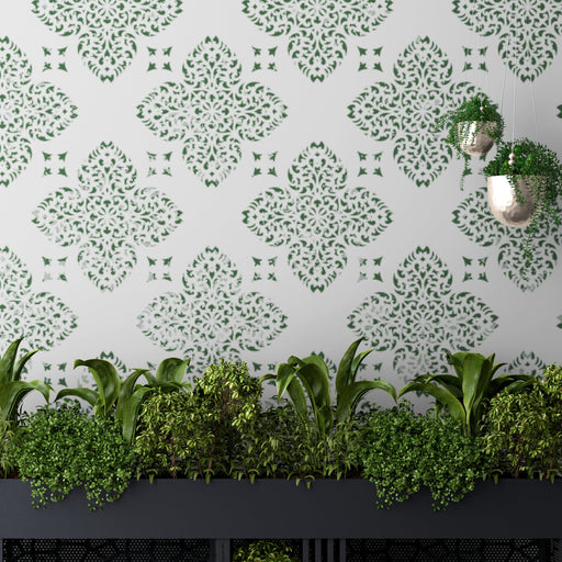 Victorian bloom design wall stencil