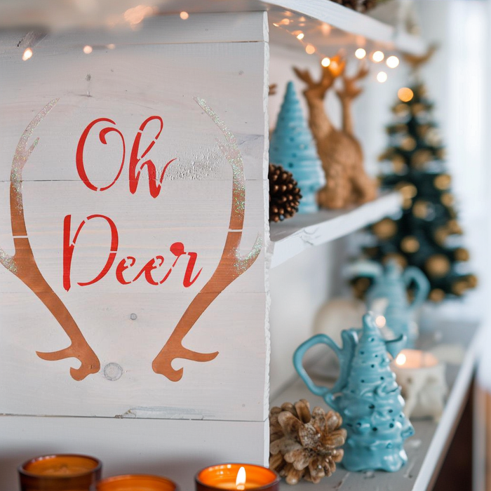 Oh Deer Antlers Country Decor Vintage Christmas Furniture
