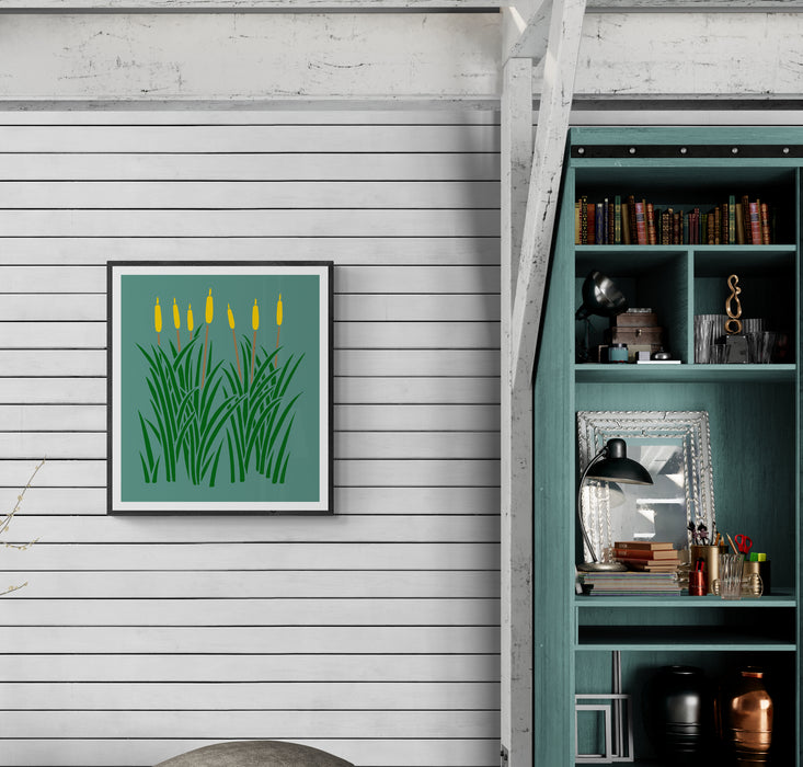 flat blade grass stencil