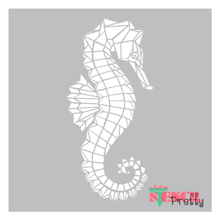 modern seahorse stencil