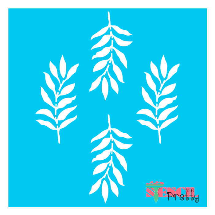 modern leaves stencil