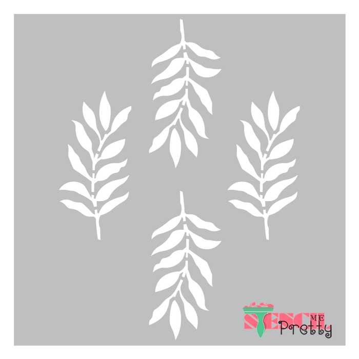 modern leaves stencil