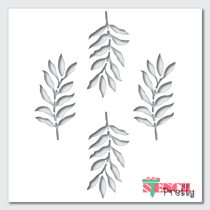 modern leaves stencil