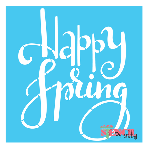 happy spring stencil