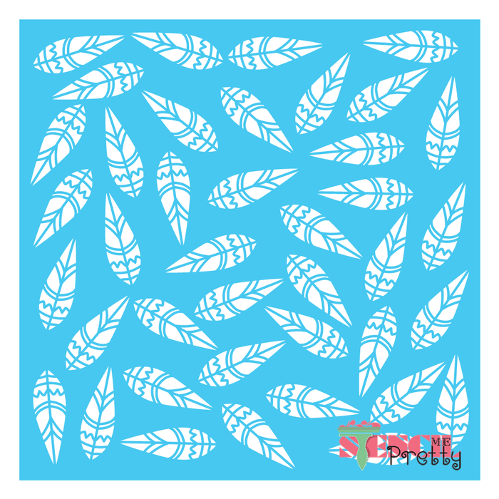 aztec feathers stencil