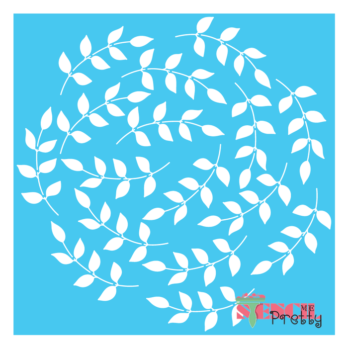 leafy wreath stencil