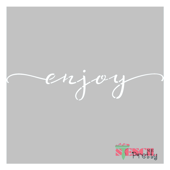 enjoy word art stencil