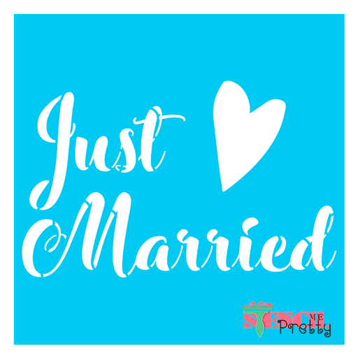 just married stencil