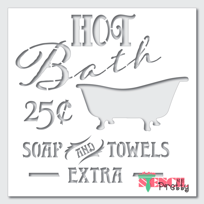 Hot Bath Vintage Bathroom Sign