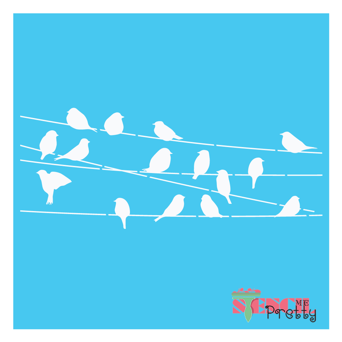 city birds stencil