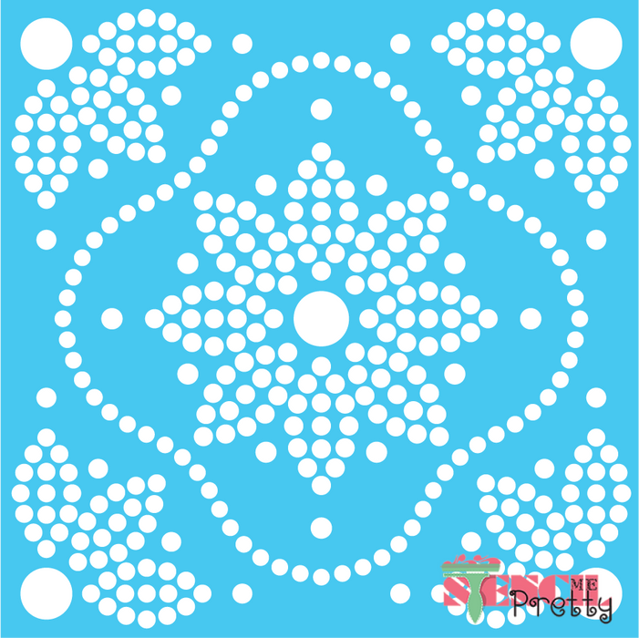 floral polka dot stencil