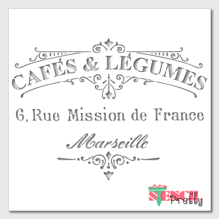 french cafe stencil
