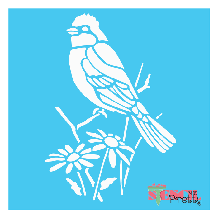 blue jay bird stencil