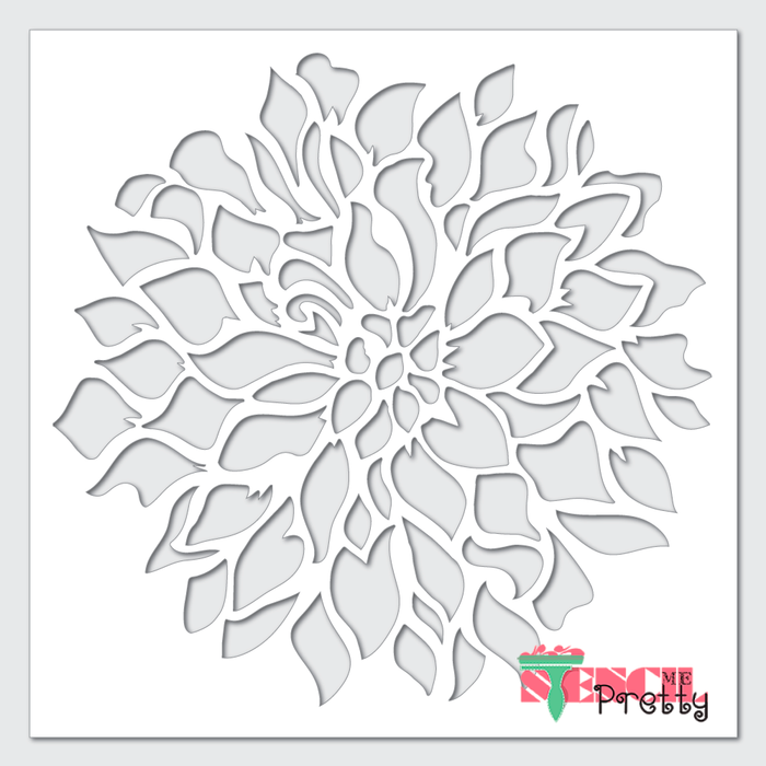 single head flower stencil