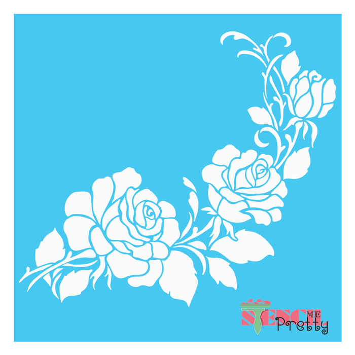 floral border stencil
