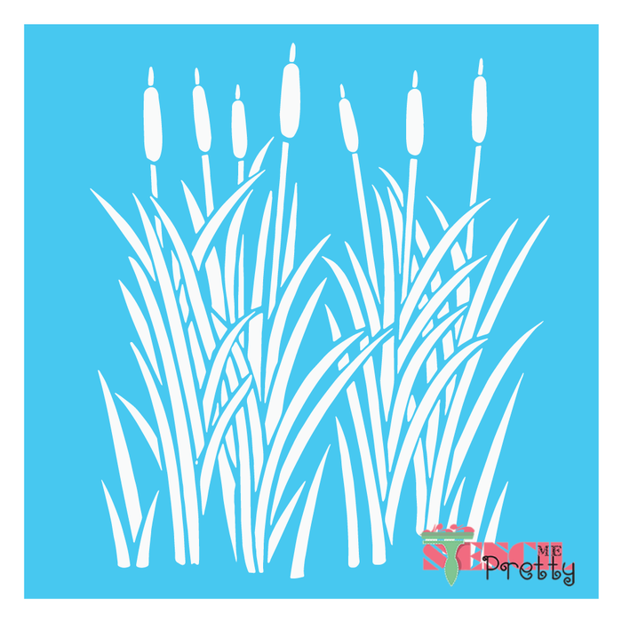 flat blade grass stencil