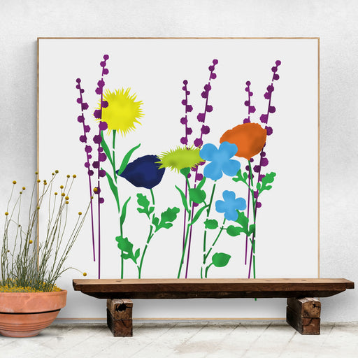 wild flowers stencil