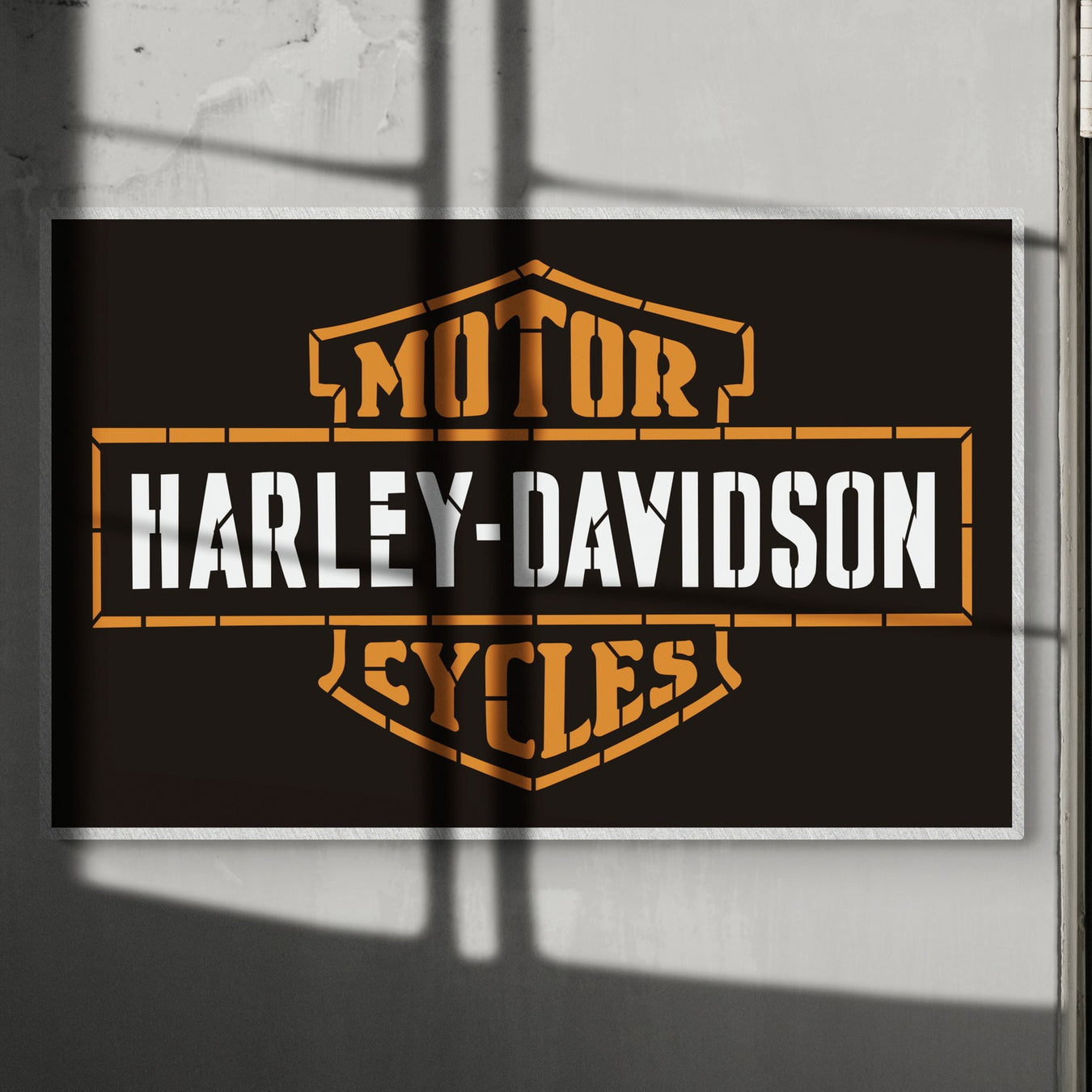 harley davidson long bar ang shield stencil