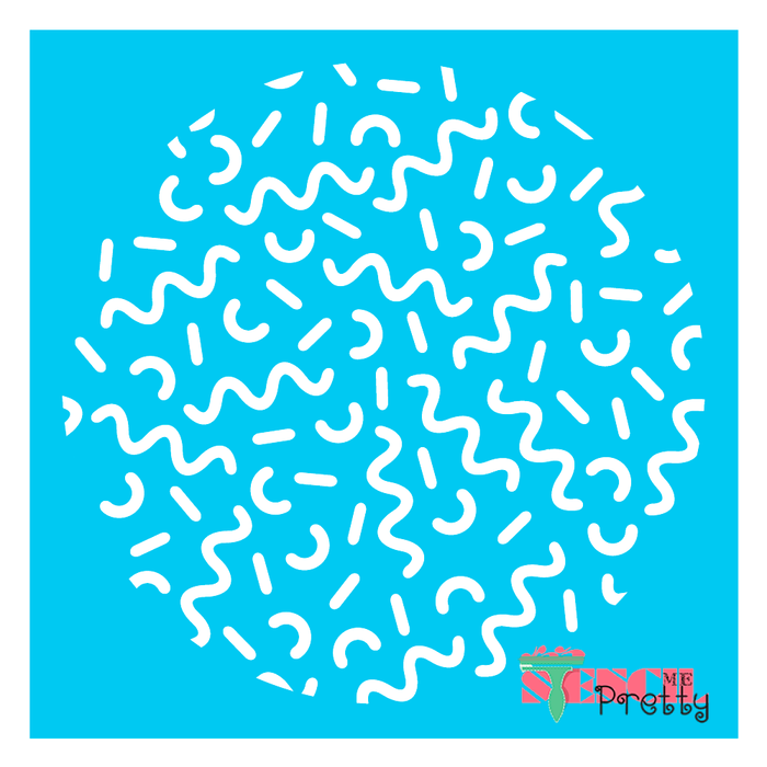 curved lines stencil