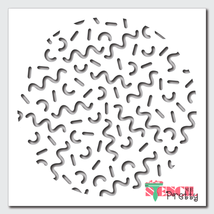 curved lines stencil