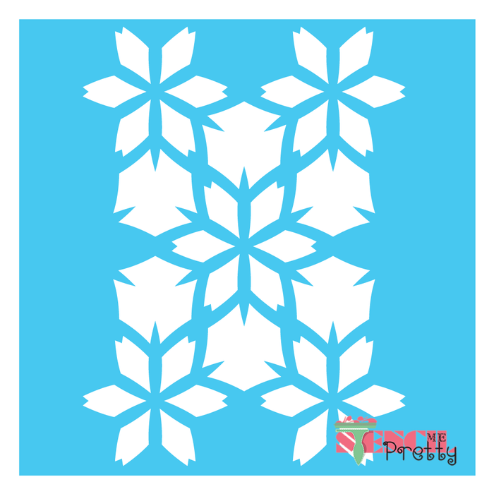 Indian Flower Bush Modern Allover Pattern stencil