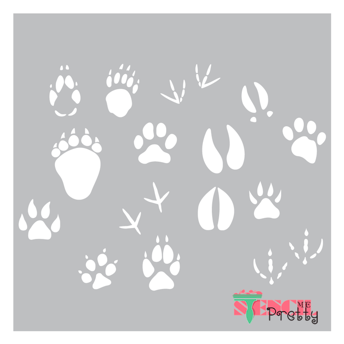 animal foot print stencil