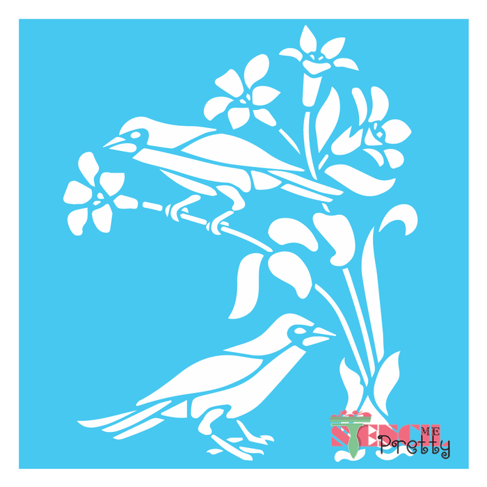 garden birds stencil