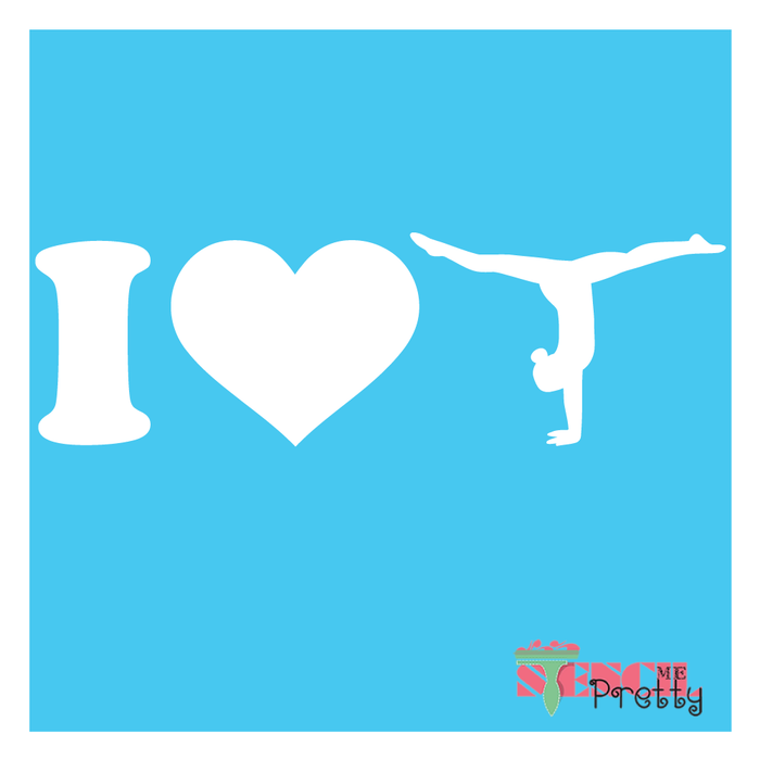 i heart yoga stencil