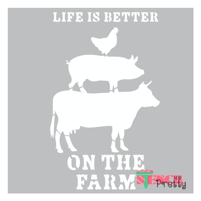 cow pig chicken stencil