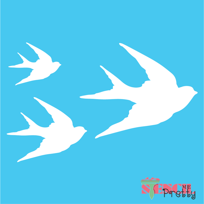flock of birds stencil