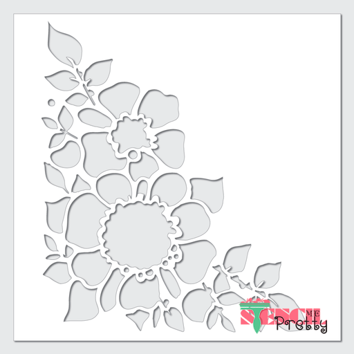 floral corner stencil