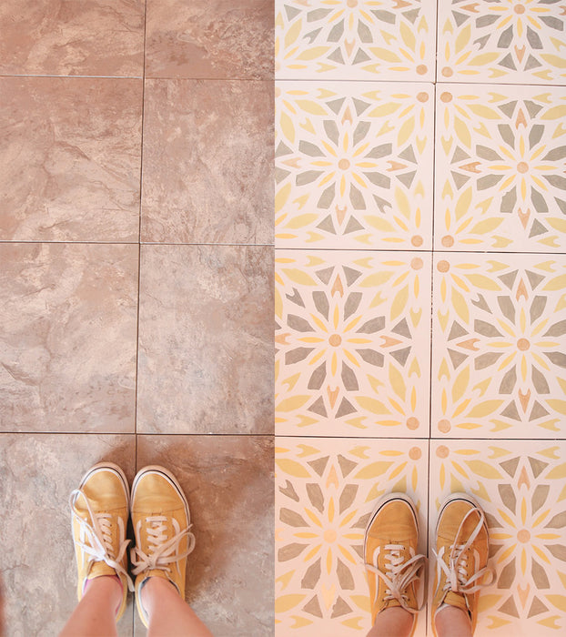 floral tile stencil