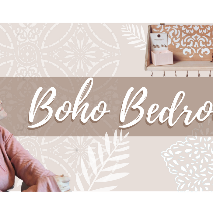 Stenciled DIY Boho Bedroom Ideas!