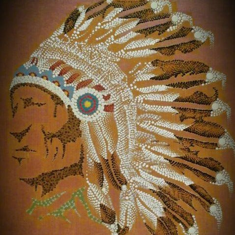 native american idian chief headdress stencil
