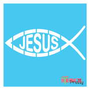 chrisian symbol fish - jesus stencil