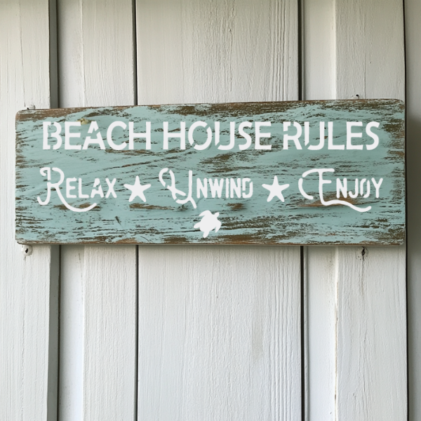 beach house rules stencil