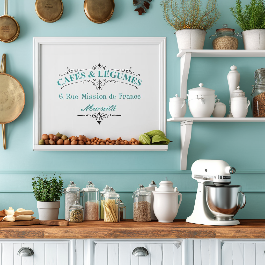 french cafe legumes stencil