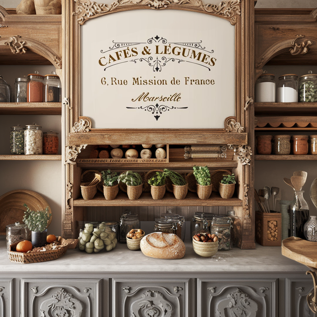 french cafe legumes stencil