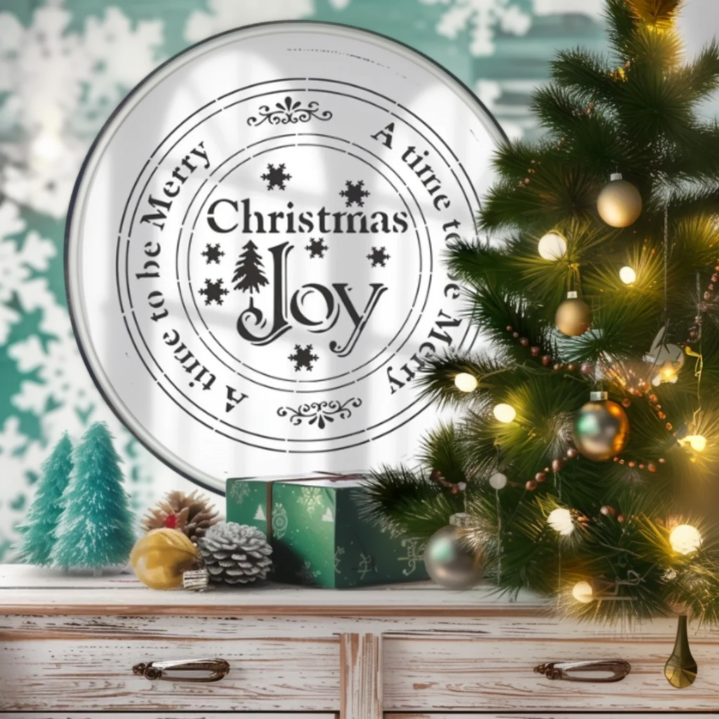 Christmas joy stencil