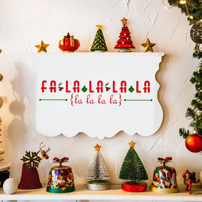 Chic Vintage Christmas Fa la la la primitive sign home décor