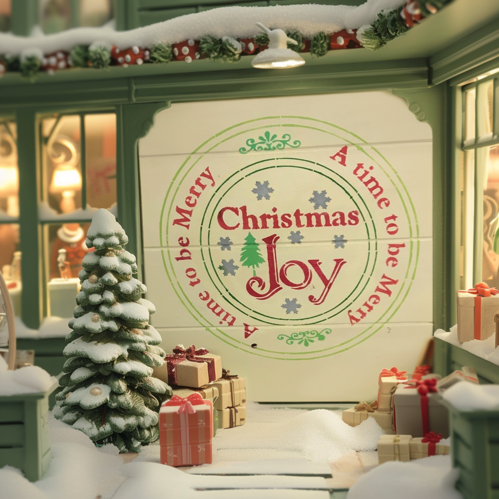 Christmas joy stencil