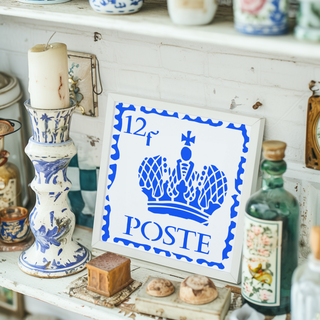 french postage stamp stencil
